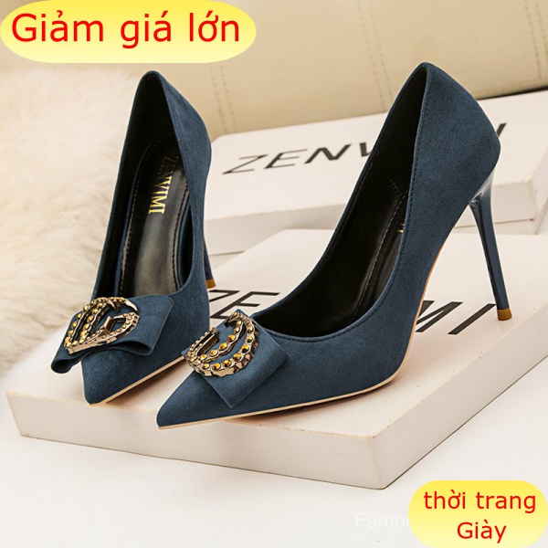 Giày Cao Gót Nữ 10cm Đính Đá Thời Trang