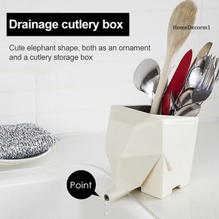 HMDC_Household Elephant Chopsticks Spoon Fork Knife Toothbrush Drainer Storage Holder