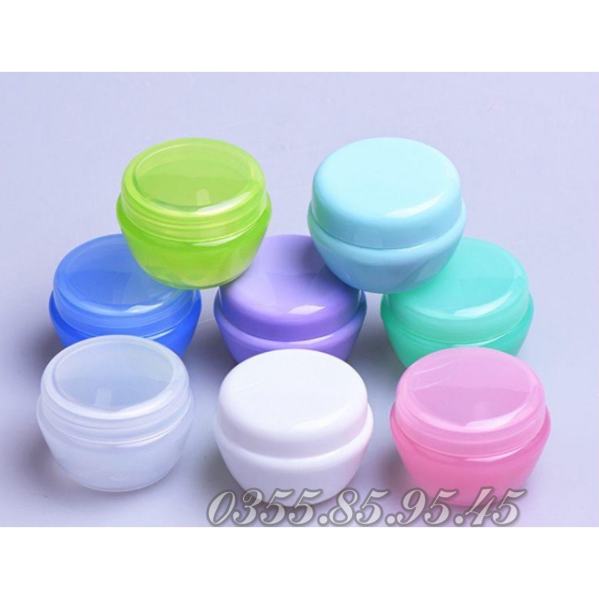 Hũ nhựa NẤM đựng kem 5g 10g 20g 30g có nắp lót nhiều màu - HỦ hình NẤM chiết mỹ phẩm du lịch.