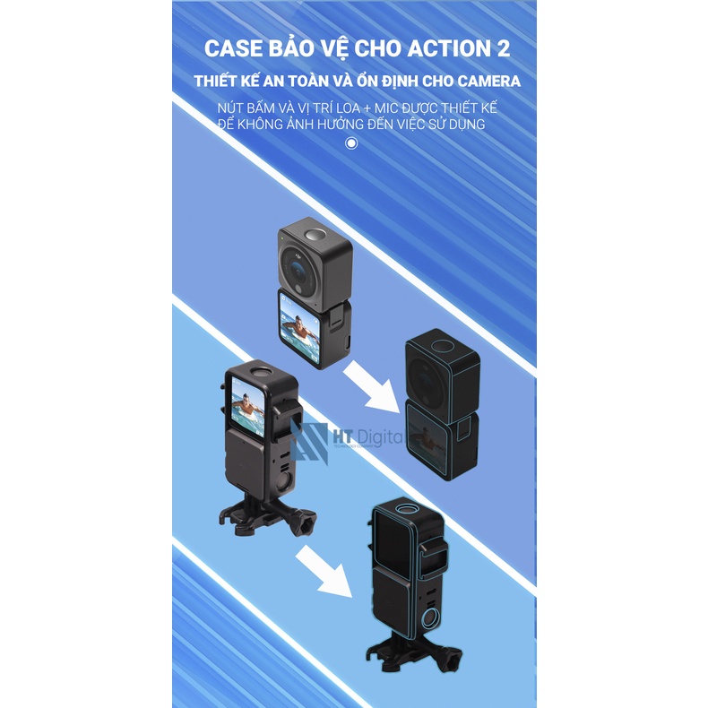 Case vỏ bảo vệ TELESIN dành cho DJI Action 2, gắn được thêm nhiều phụ kiện ( Hàng chính hãng )