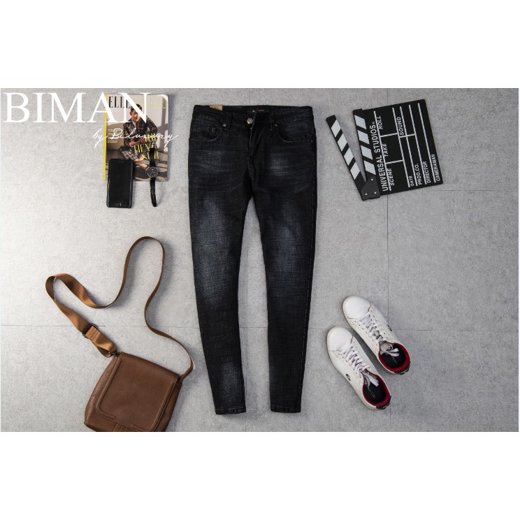 BIMAN Quần Jeans Nam Màu Đen - 054DEN