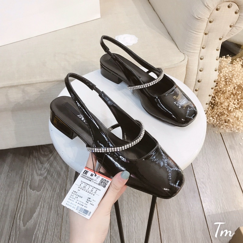 Giày bệt búp bê bít mũi quai đá hàng cao cấp fullbox