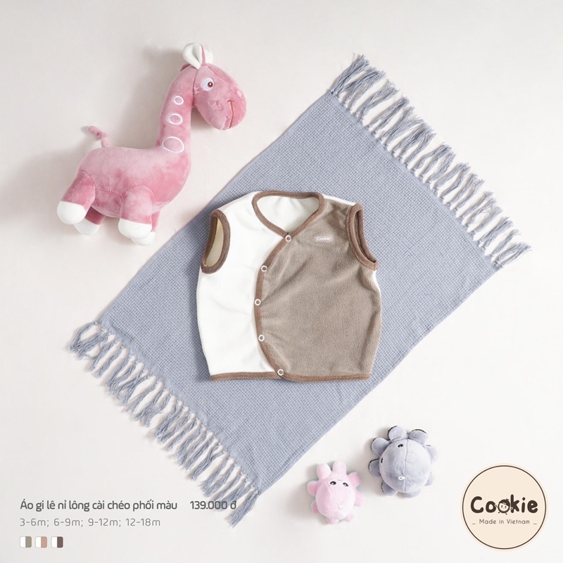 Cookie - Áo gile nỉ lông cài chéo phối màu CO1509