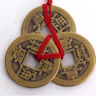 3 đồng xu tết chỉ đỏ( tam tài xu)