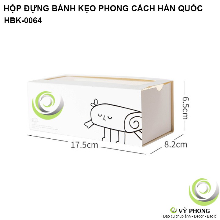 SET 5 HỘP BÁNH KẸO BÁNH CUỘN ROLL CAKE PHONG CÁCH HÀN QUỐC HBK-0064