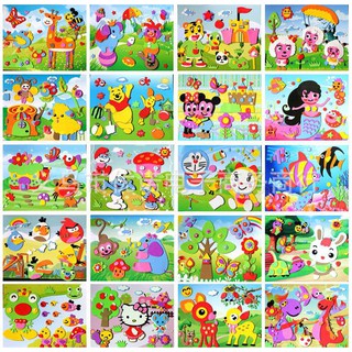 Tranh dán xốp EVA A4 nhiều màu sắc dễ thương cho bé