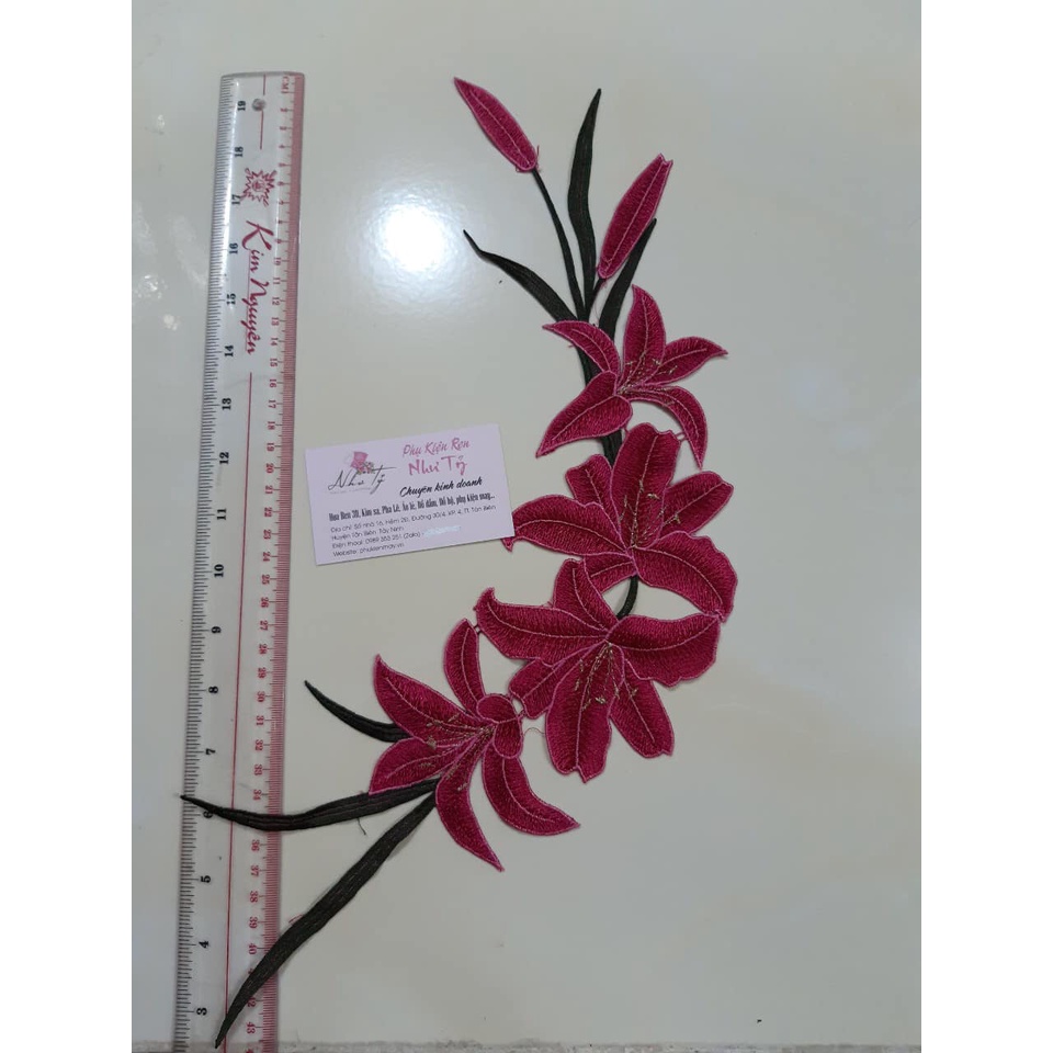 [Ảnh thật] [Có sẵn] nhánh hoa thêu hoa lưu ly cao cấp có 4 màu cho khách chọn