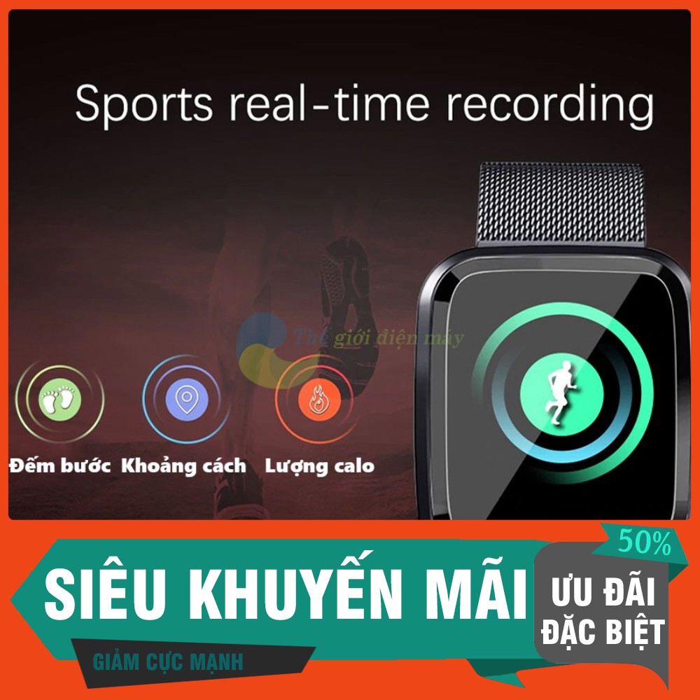 Đồng hồ thông minh FLY1 nhận thông báo tin nhắn, cuộc gọi, đo huyết áp, nhịp tim, màn hình màu IPS 1 điểm c