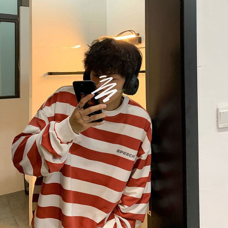 [Order] Áo sweater nỉ bông unisex nam nữ kẻ ngang sắc màu | BigBuy360 - bigbuy360.vn
