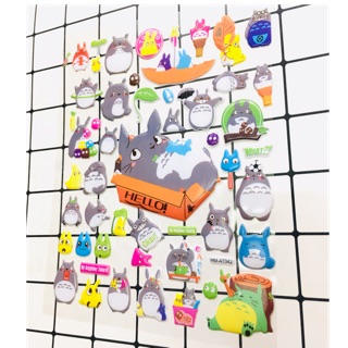 Sét Sticker totoro dán nổi trống nước, hình dán nổi anime totoro trống nước
