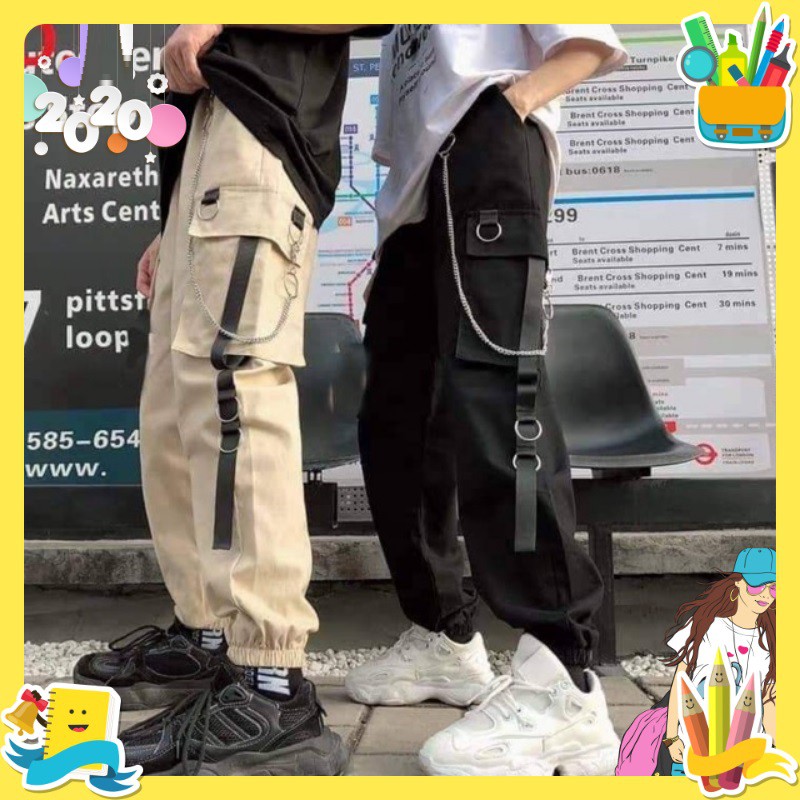 Quần Jogger Túi Hộp Nam Nữ Chất Liệu Kaki Mặc Đi Chơi Phong Cách Hàn Quốc Thể Thao Năng Động