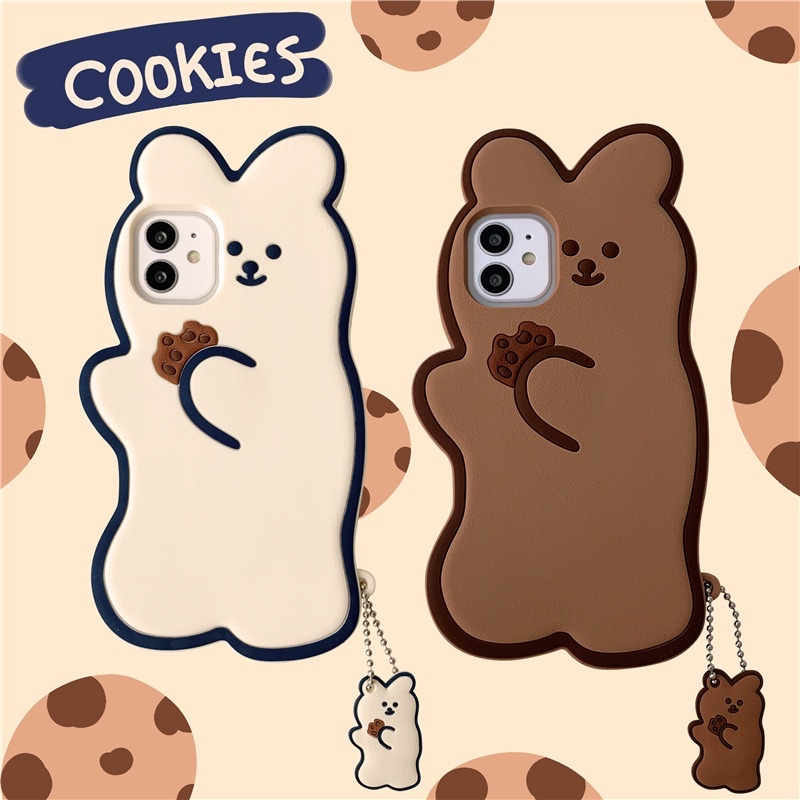 Ốp Lưng iPhone 7Plus/8Plus/XsMax/11/11ProMax/12/12Pro/12ProMax Silicon Hình Gấu Cookies
