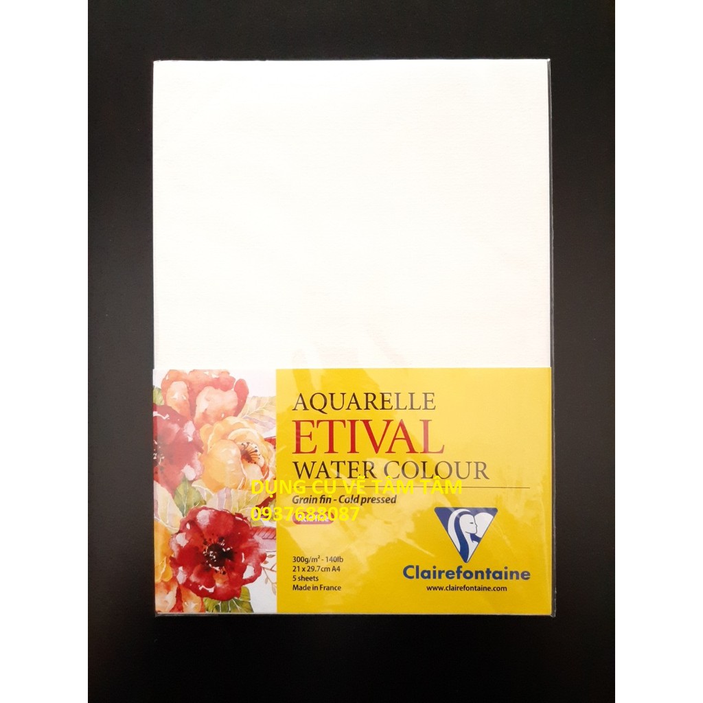 [ TÂM TÂM ]-Giấy vẽ màu nước Clairefontaine Etival Grain Fin cold press 300gsm-