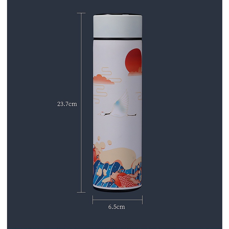 Bình giữ nhiệt cổ trang bình giữ nhiệt thời trang có led 500ml bình nước văn phòng mang theo FULL BOX