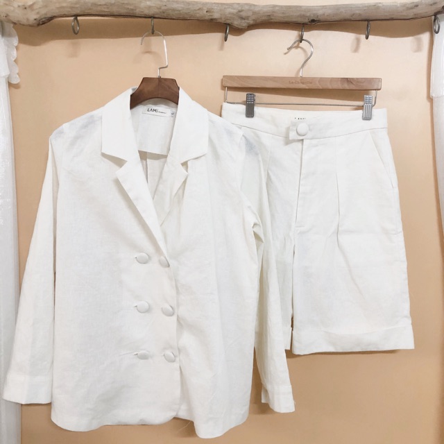 Set Blazer vải Linen