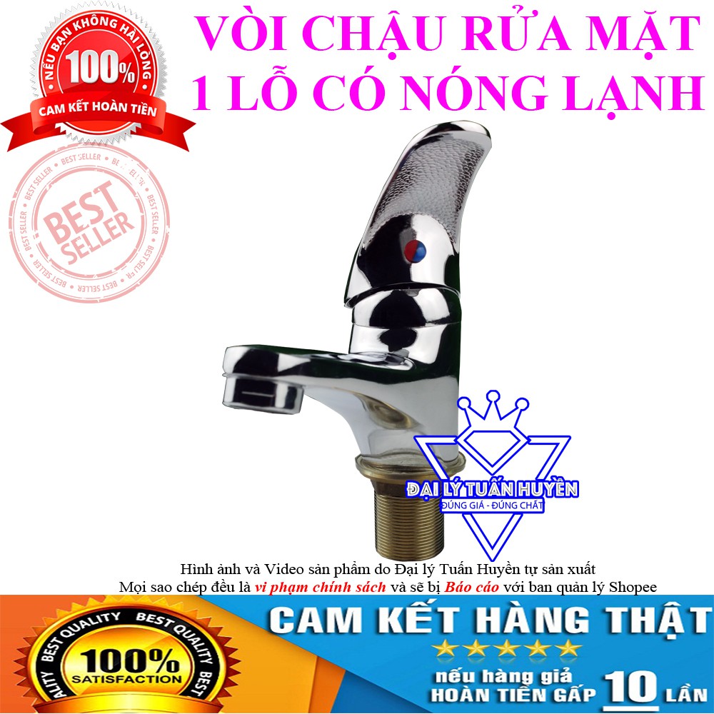 Vòi chậu rửa mặt 1 lỗ -  Có nóng lạnh, giá rẻ