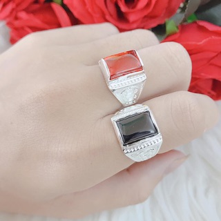 Nhẫn bạc nam đính đá phong thủy NB0189