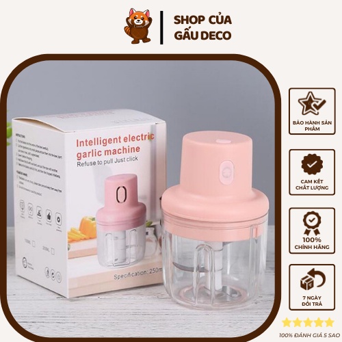 Máy xay tỏi ớt mini đa năng  - Sạc pin cao cấp - Xay tỏi ớt, hành, rau củ quả dung tích 250ml