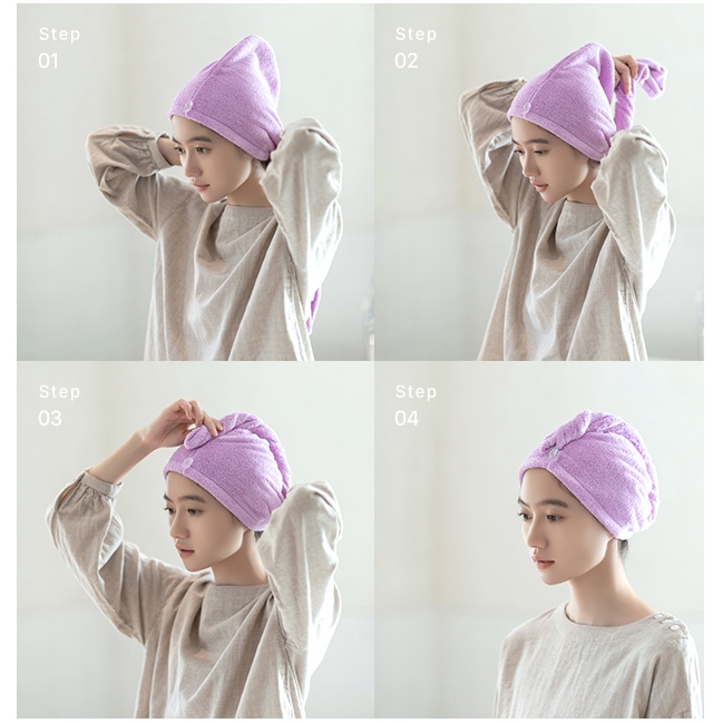 Khăn trùm lau khô tóc tiện dụng