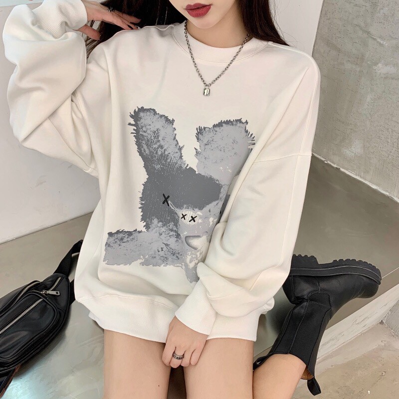 Áo Sweater Nam Nữ Form Rộng In Hình Gấu Xám Ullzang ASW09