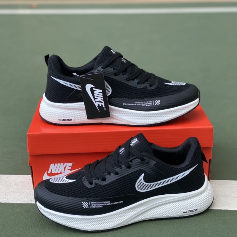 Giầy chạy bộ nam đen đế trắng mới, giày thể thao, giày tập gym