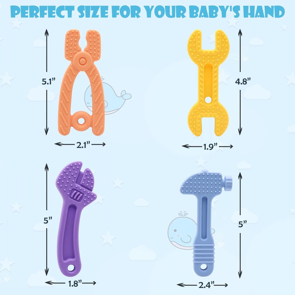 NIUYOU Set 4 Đồ Chơi Ngậm Mọc Răng Cho Bé