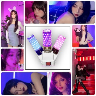 Đèn LED tiktok đổi màu 3 trong 1 - Hồng, Xanh Đèn Led màu quay decor trang trí nhà cửa