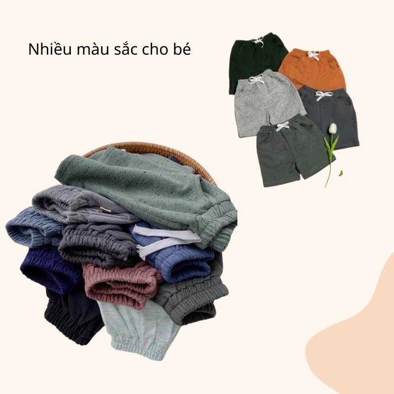 Combo 3 quần ngắn bé trai bé gái unisex mùa hè chất cotton mềm mại BADAYO E2.043.08