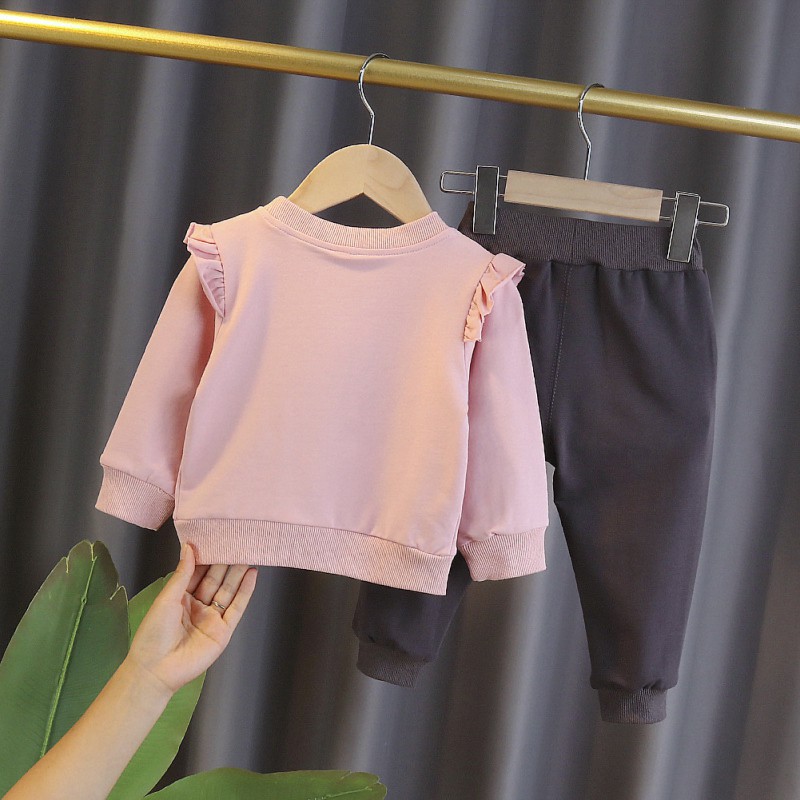 Set Áo Thun Tay Dài &amp; Quần Dài Cho Bé Gái