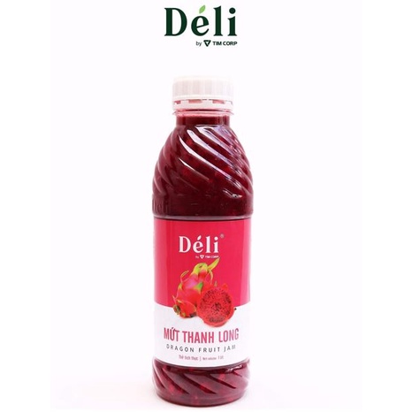 Mứt Thanh Long Déli chai 1L [CHUYÊN SỈ] HSD:18 tháng, nguyên liệu pha chế trà trái cây, soda, smoothie hoặc ăn trực tiếp