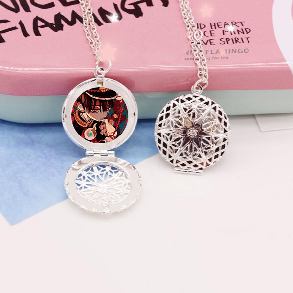 Vòng cổ IN HÌNH Jibaku Shounen Hanako-kun Ác quỷ trong nhà xí anime chibi đóng nắp kim loại xinh xắn
