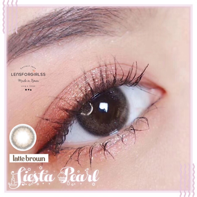 Kính áp tròng Siesta PEARL LATTE BROWN dành cho mắt nhạy cảm - Pc Hydrogel (Hsd 6 tháng)