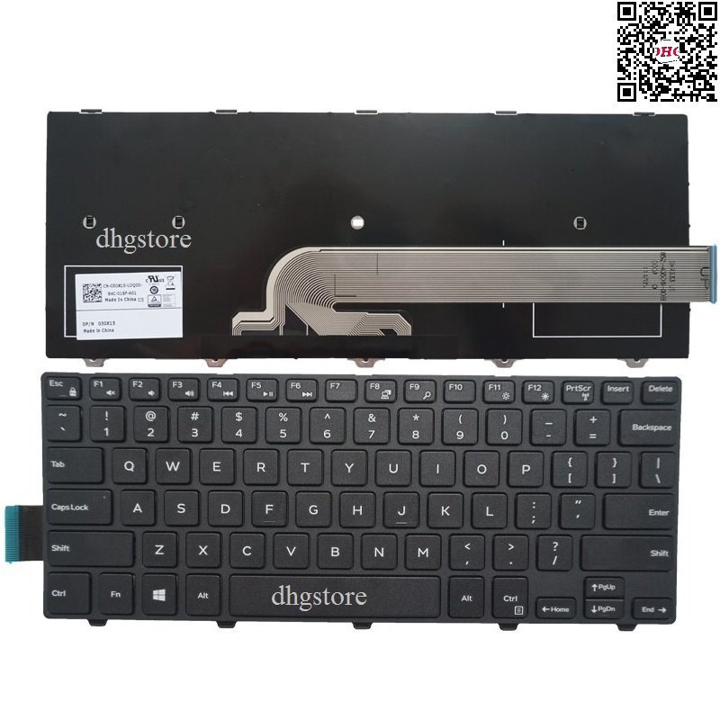 Bàn phím laptop Dell Inspiron 5447 5448 5451 5455 5458 5459 5468 7447, Vostro 14 3449 14 3467 3468 Không Đèn