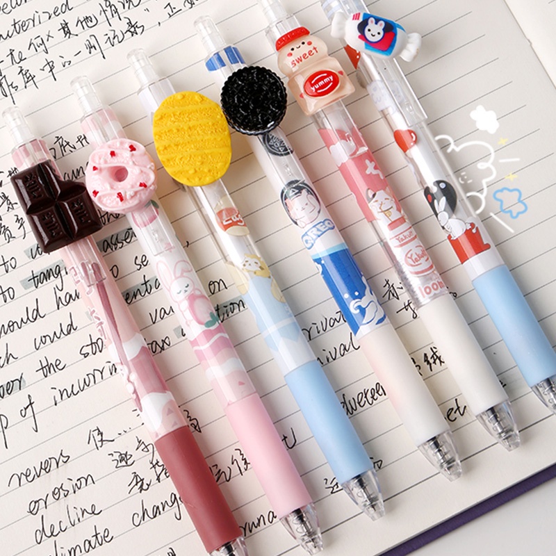 Bút Bi Mực Đen Ngòi 0.5mm Hình Gói Snack Sáng Tạo Có Thể Thu Gọn Cho Học Sinh