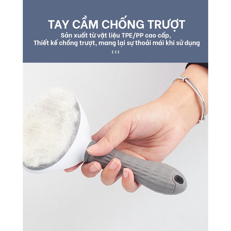 *Hoả tốc* Lược CLEAN chải lông chó mèo cao cấp có nút bấm lấy lông dễ dàng