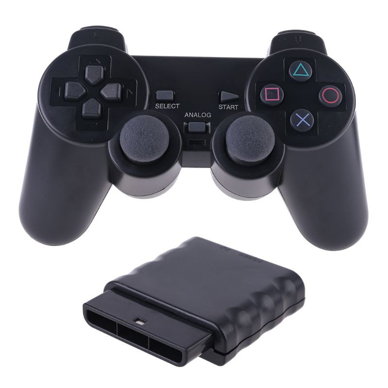 Tay Cầm Chơi Game Không Dây PS2 Tần Số 2.4Hz Kèm Bộ Thu Tín Hiệu Cho Sony Playstation 2