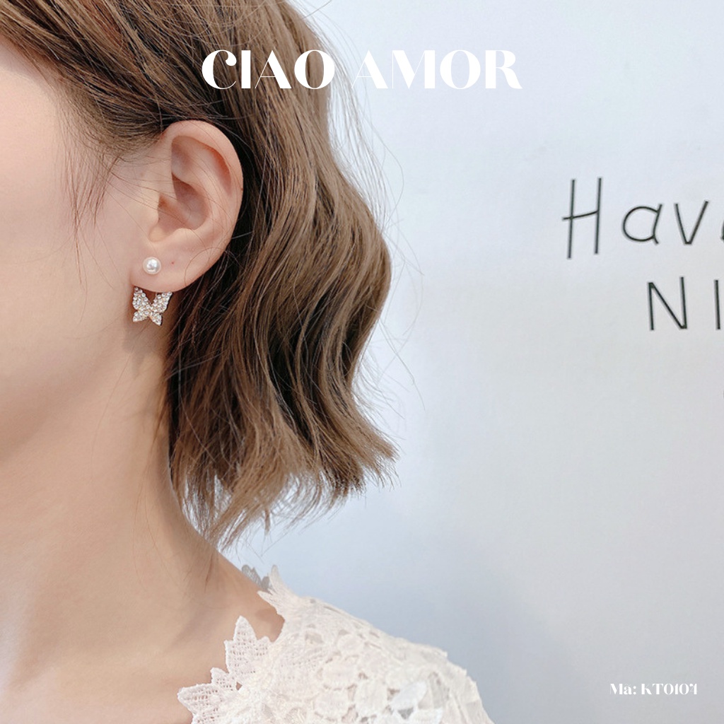 Khuyên tai nữ, bông tai cách ngọc gài sau Trang sức Ciao Amor - KT0104