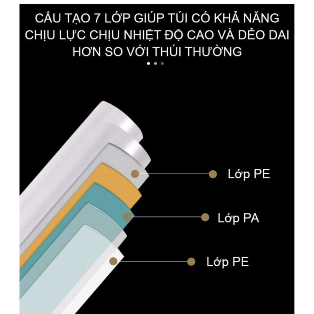 Túi hút chân không, túi bảo quản thực phẩm, hai mặt nhám, cao cấp dạng cuộn 5m kích thước 25x5cm Crenot