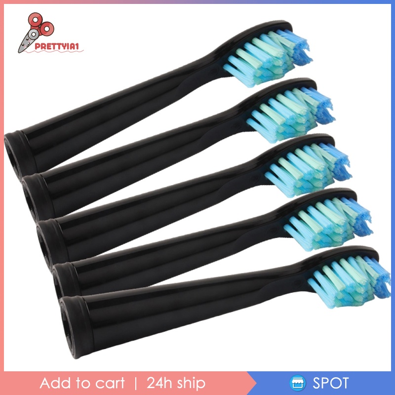 [Hàng mới về] Set 5 đầu bàn chải màu xanh dương đen dùng để thay thế sử dụng cho bàn chải điện Seago PRETTYIA1