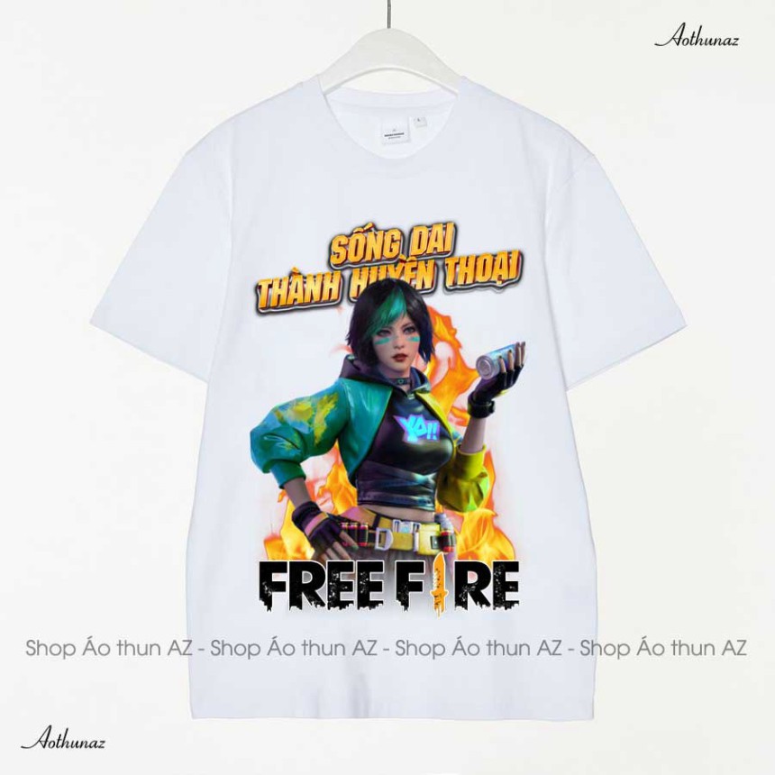 Siêu Xịn Áo thun Game Free Fire in hình nhân vật Steffie - Cotton Thái Form rộng M2441 Siêu Xịn