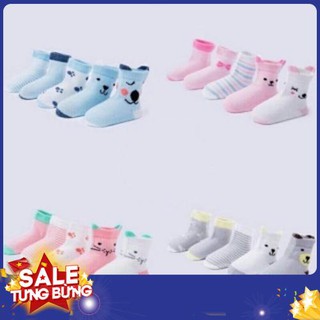 Set 5 đôi tất lưới hình mèo cao cấp cho bé