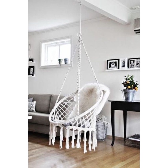 Xích đu treo đan dây macrame, xích đu ngoài trời, dã ngoại