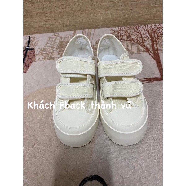 Giày Thể Thao Đế Bánh Mì 3cm Quai Dán Nữ, Giày Lười Ullzzang Quảng Châu l1