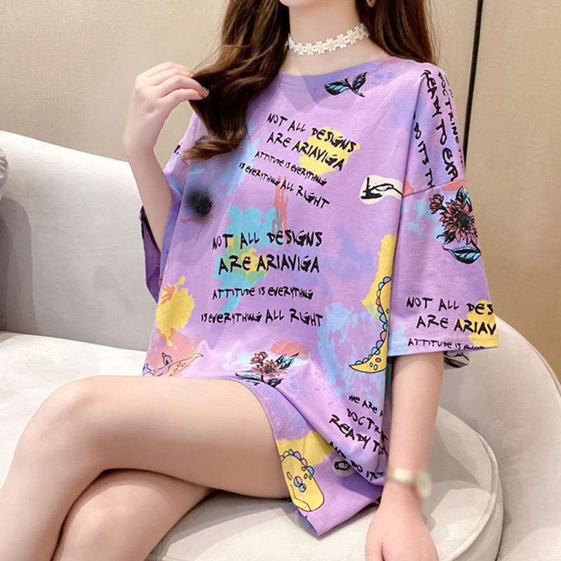 Áo Thun Form Rộng Ngắn Tay Mẫu 2021 Thời Trang Dành Cho Nữ