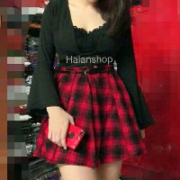 Chân váy ulzzang xòe eo có thắt lưng