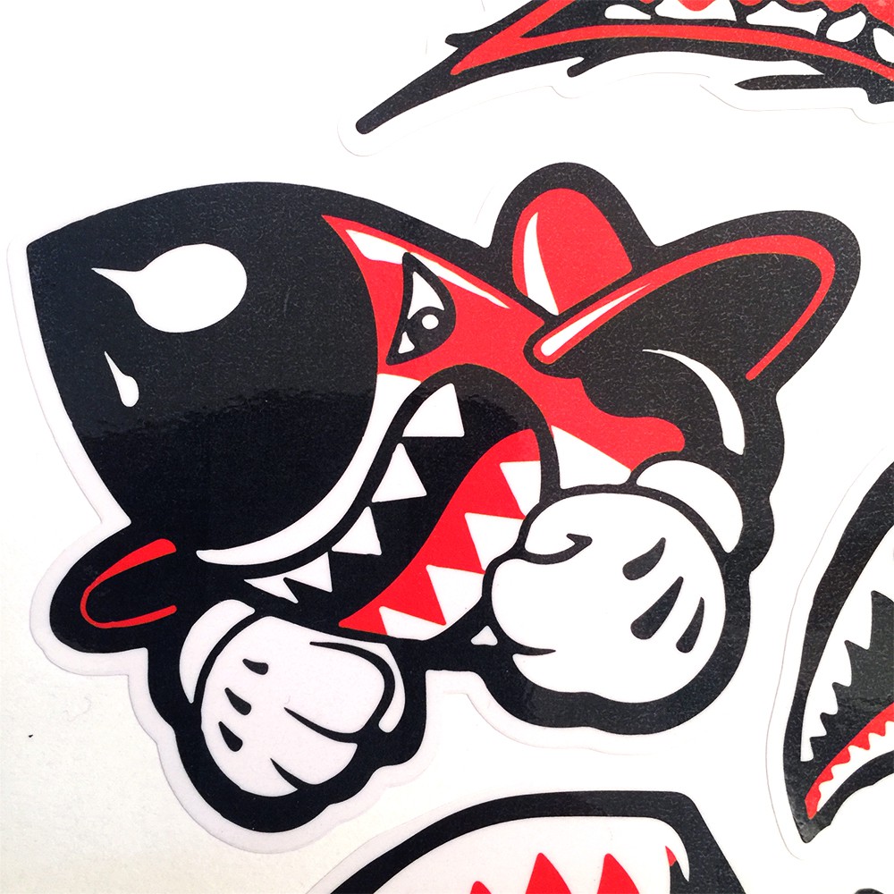 Team Dán Xe Máy Cá Mập - Hình Dán Sticker Trang Trí Mũ Bảo Hiểm Xe Máy - Chống Thấm Nước