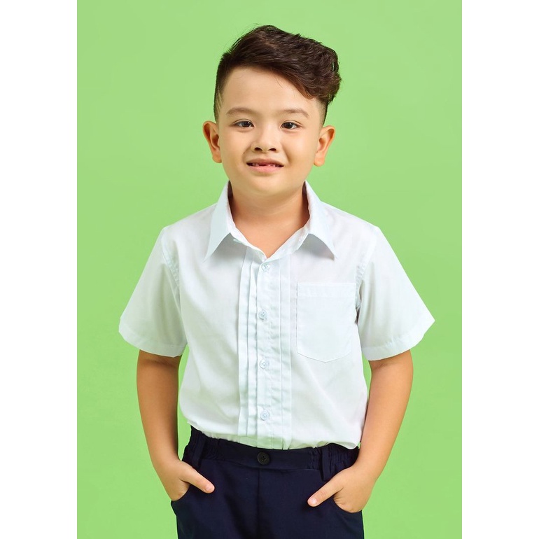Áo học sinh xếp li big size dành cho bé phát triển tốt, to con, vải chất lượng cao, thấm hút mồ hôi tốt Jadiny