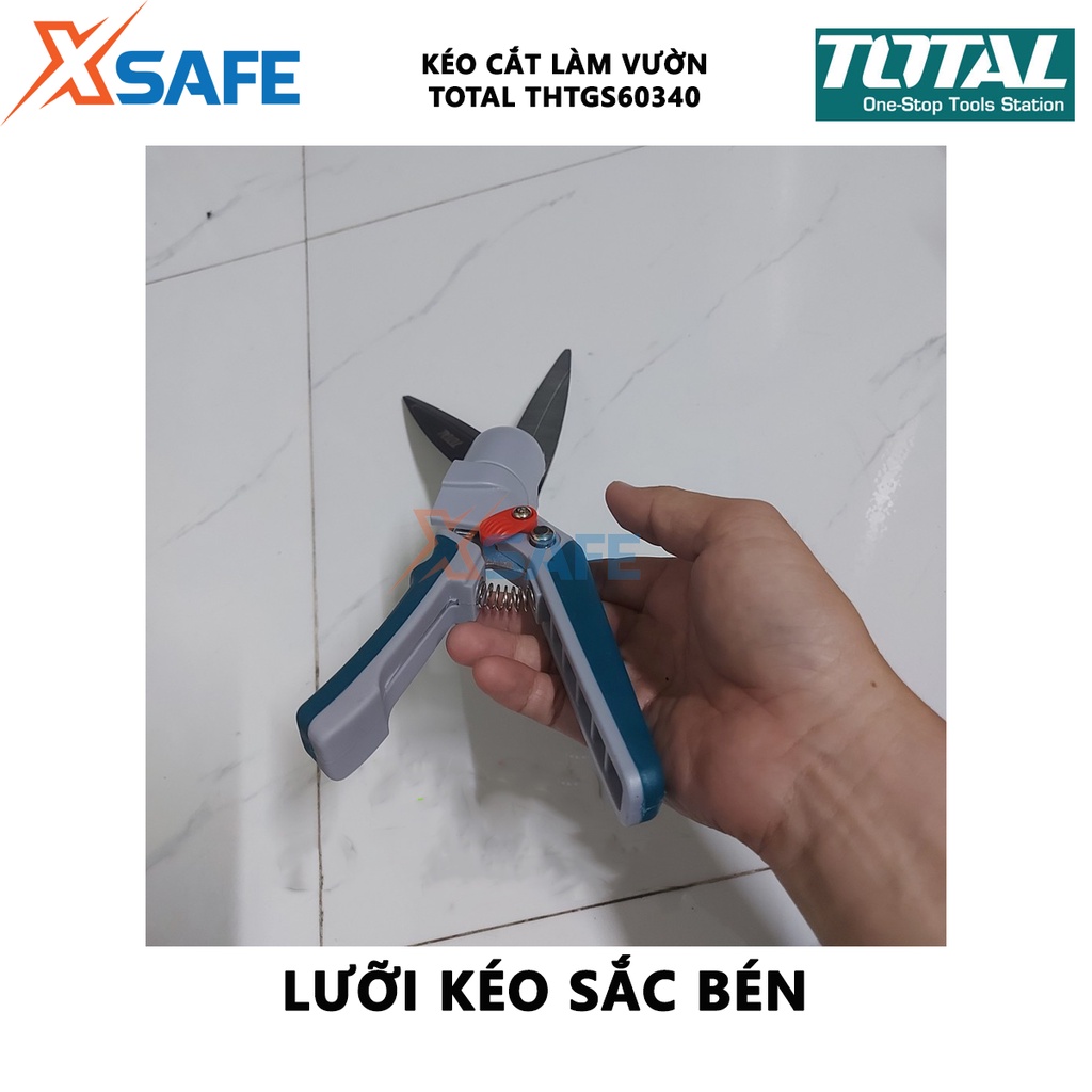Kéo cắt cỏ 340mm TOTAL THTGS60340 Kích thước lưỡi 7 &quot;/ 180mm, chịu nhiệt với lớp phủ chống dính, tay cầm ABS chắc chắn