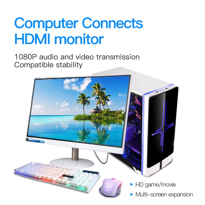 Dây cáp nối 2 đầu Vention DP 1080P tới hiển thị HDMI