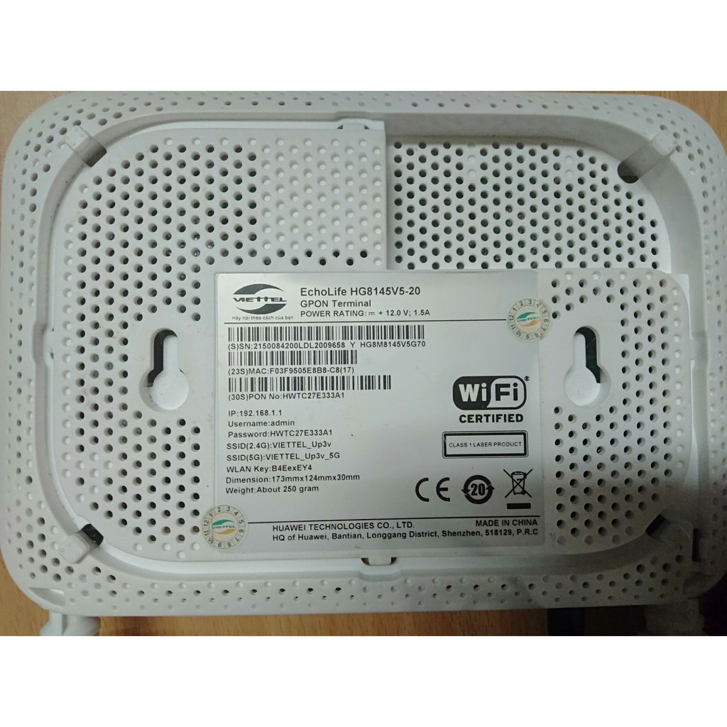 Modem Quang Gpon HG8145V5 --VIET.TEL--- 2 Băng Tần: 2.4G Và 5G, (HG8145V5-20).(Cũ)